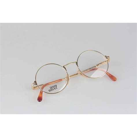 versace round eyeglasses 540|Gianni Versace Vintage Gold Metal Round Frame Mod 540 .